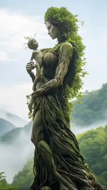 Gaia Goddess, Mother Earth Art, Body Image Art, Arte Peculiar, Beautiful Angels Pictures, Earth Art, Traditional Landscape, Beautiful Images Nature, Illusion Art