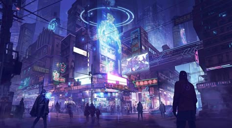 ArtStation - The city-01-cyberpunk style Cyberpunk House, Cyberpunk Concept Art, Sci Fi Wallpaper, Environment Painting, Art Assignments, Sci Fi City, City Background, City Drawing, Cyberpunk Aesthetic