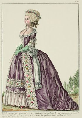 This is Versailles: Robe à l'Anglaise 18th Century Fashion Plates, Historical Collage, 1900 Dress, 1780s Fashion, Historical Fashion 1700s, Garland Of Flowers, French Dresses, 18th Century Portraits, Paper Theatre