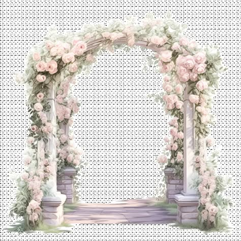 Flower Arch Watercolor Clipart AI Generated Arch Watercolor, Wedding Cards Images, Couple Illustration Wedding, Floral Arch Wedding, Illustration Wedding, Digital Invitations Wedding, Floral Cards Design, Indian Wedding Invitation Cards, Indian Wedding Invitation