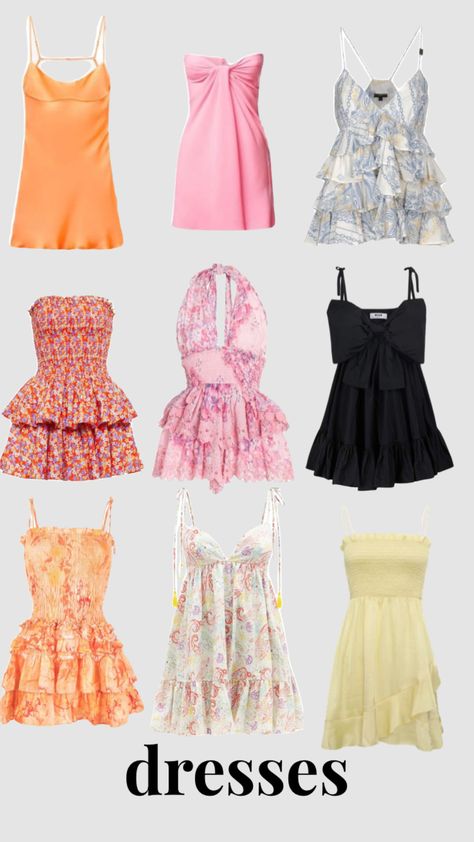 Taylor Swift Outfit Board, Summer Dresses Strapless, Sadie’s Dress Ideas, Where To Get Dresses, Graduation Party Outfit Ideas, Dress Shuffles, Rush Outfits, Dresses For Summer, Preppy Summer Outfits