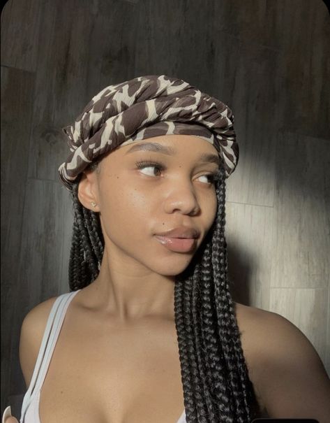 Two Braids With Scarf, Cute Scarf Hairstyles, Scarf Hairstyles Black, Headwrap Hairstyles, Cute Scarf, Braided Scarf, Thick Wavy Hair, Hair Wrap Scarf, Hair Scarf Styles