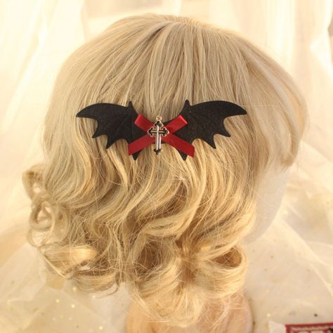 Halloween Bat Wing Lolita Style Hair Clip * Buy 2 Get 1 Free * (DG03) Red Hair Clips, Bat Wing, Halloween Bat, Fashion Hair Accessories, Buy 2 Get 1 Free, Style Hair, Head Accessories, Halloween Bats, Red Bow