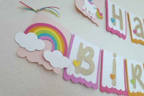 Diy Unicorn Party Decorations, Rainbow Birthday Banner, Diy Unicorn Birthday Party, Unicorn Birthday Banner, Diy Unicorn Party, Unicorn Birthday Decorations, Unicorn Birthday Party Decorations, Diy Birthday Banner, Diy Unicorn