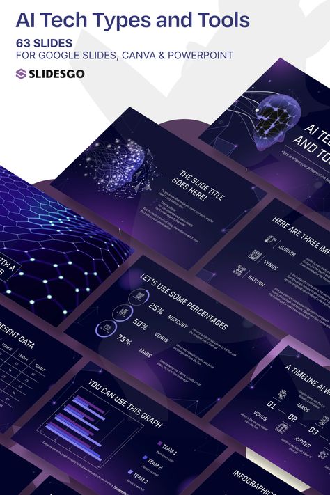 AI Tech Types and Tools I Google Slides, Canva & PowerPoint Presentation Template Futuristic Powerpoint Template, Canva Powerpoint, School Minimalist, Illustration Geometric, Technology Illustration, Presentation Slides Design, Presentation Maker, Teacher Toolkit, Powerpoint Tutorial