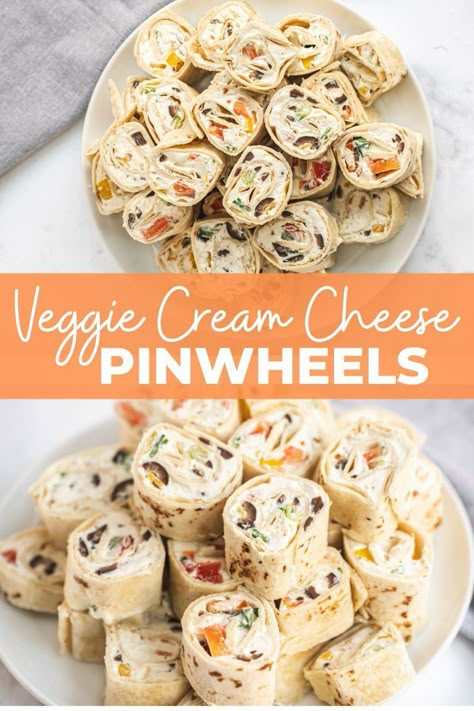 These Veggie Pinwheels with Cream Cheese make a great snack, appetizer, and lunch! It's vegetarian and Weight Watchers Friendly for 3 points on all new plans! Easy, healthy, and guaranteed to make your mouth water! #ww #appetizers #pinwheels Appetizer Veggie, Pinwheels With Cream Cheese, Appetizers Pinwheels, Veggie Pinwheels, Fingerfood Recipes, Ww Appetizers, Cream Cheese Pinwheels, Cheese Pinwheels, Pinwheel Appetizers