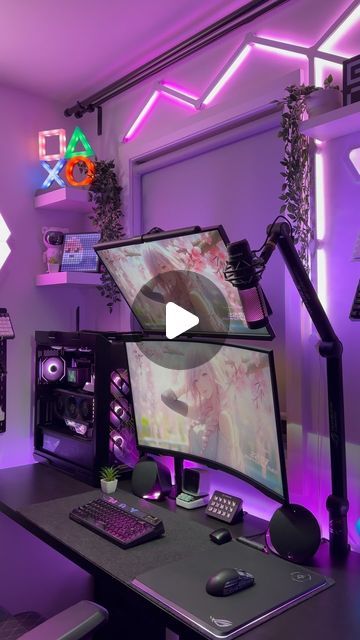 JMythRIG | Desk Setup | Gaming | Aesthetic | Streamer on Instagram: "“If I could love your heart” pink computer set up 💻✨
.
.
.
Happy Tuesday!
.
.
.
Stay Connected🛜 
Follow for more Tech Dreams📲🖥️💭
.
.
.
#computerlove #techgoals #setupinspo #digitallife #creativeworkpace #pink #technologytrends #digitalartistry #heart" Desk Setup Gaming, Pink Computer, Computer Love, Gaming Aesthetic, Computer Set, Setup Gaming, Technology Trends, Gothic Home, Gothic Home Decor