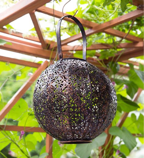 Casablanca Solar Lantern - Bronze | VivaTerra Cube Chair, Solar Hanging Lanterns, Lantern Designs, Solar Module, Solar Lantern, Floating Lights, Outdoor Hanging Lanterns, The Enchanted Forest, Lighting Gifts