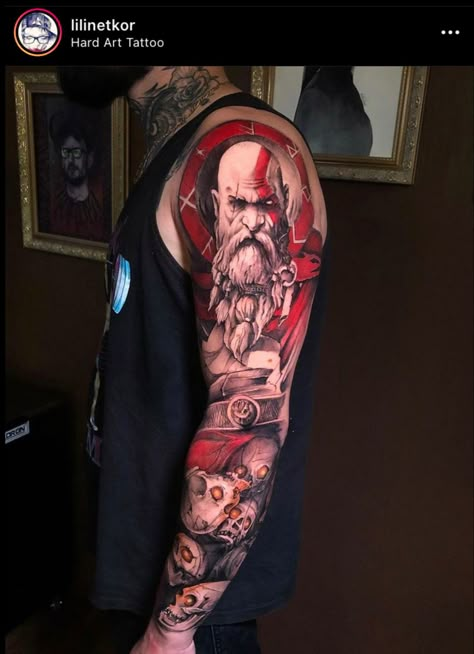 Arm Tattoo Men, Foo Dog Tattoo Design, Disney Sleeve Tattoos, Full Hand Tattoo, Lion Head Tattoos, Naruto Tattoo, Aesthetic Tattoos For Men, Warrior Tattoos, Upper Arm Tattoos