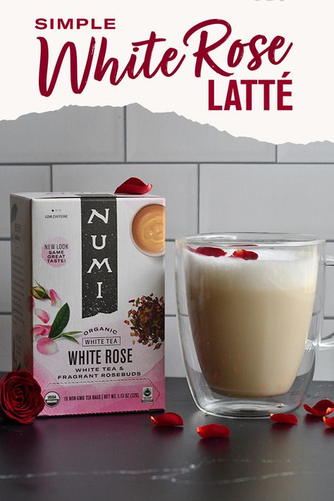 Tea Types, Flowering Tea, Tea Latte Recipe, Fresh Rose Petals, Spring Things, Organic Tea, Frothing Milk, Latte Recipe, Tea Latte