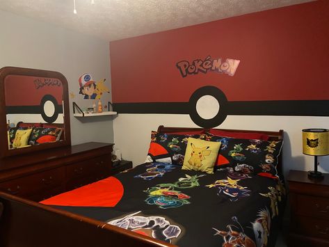 Boys Pokemon Themed Bedroom Pokemon Themed Bedroom, Pokemon Bedroom, Pokemon Decor, Boys Bedroom Ideas, Pokemon Room, Room Boys, Boys Bedroom Makeover, Themed Bedroom, Boys Bedroom Decor