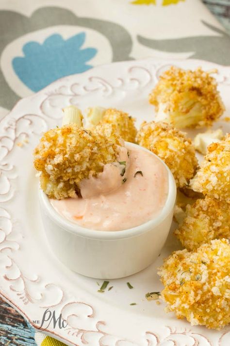 Panko Baked Cauliflower Bites > Call Me PMc Panko Recipes, Baked Cauliflower Bites, Savory Bites, Wedding Appetizers, Avocado Salad Recipes, Vegan Cauliflower, Cauliflower Bites, Baked Cauliflower, Fun Foods