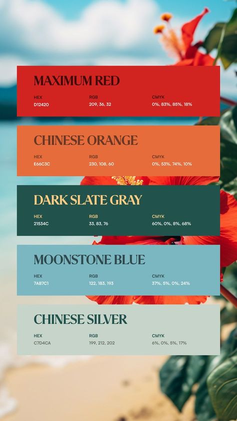 Colors:
D12420
E66C3C
21534C
7AB7C1
C7D4CA Inspiration Typographie, Pantone Colour Palettes, Color Design Inspiration, Hex Color Palette, Good Color Combinations, Best Of Luck, Color Vibe, Brand Color Palette, Color Palette Design