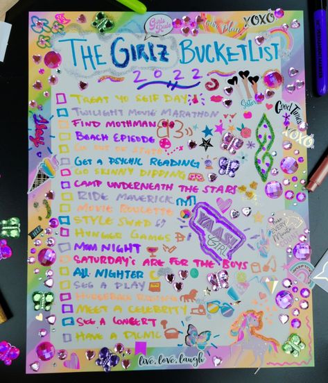 Judy moody inspired bucket list pink glitter girly sparkles gemstone Poster Bucket List, Girly Bucket List, Summer Bucket List 2024 Poster Board, Summer Bucket List Poster Board, Summer Bucket List Poster, Bratz Birthday, Purple Pics, Bucket List Poster, Teenage Bucket Lists