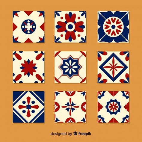 Colorful tile collection with flat desig... | Free Vector #Freepik #freevector #abstract #design #texture #geometric White Tile Texture, Classic Tile Design, Geometric Tile Design, Floor Pattern Design, Colorful Tile, Geometric Graphic Design, Creative Tile, Abstract Tile, Patchwork Tiles