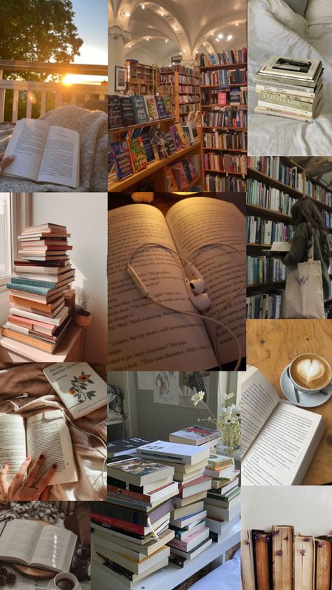 Aesthetic cozy book wallpaper collage and TBR inspo Book Wallpaper Collage, Book Aesthetic Collage, Reader Girl, Academic Aesthetic, Reading Motivation, Aesthetic Cozy, Wallpaper Collage, Book Wallpaper, Vision Board Inspiration