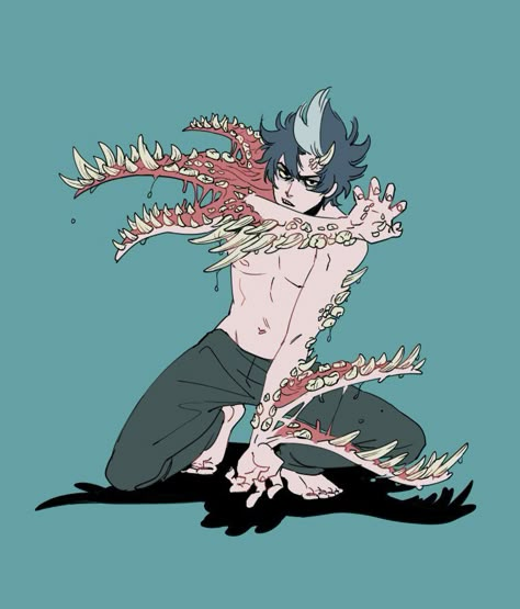 Mutant Oc Art, Fleshwarp Character Art, Dnd Shapeshifter, Mutant Character Design Concept Art, Monster Boy Art, Mutant Concept Art, Monster Boy Oc, Monster Oc Ideas, Monster Oc Male