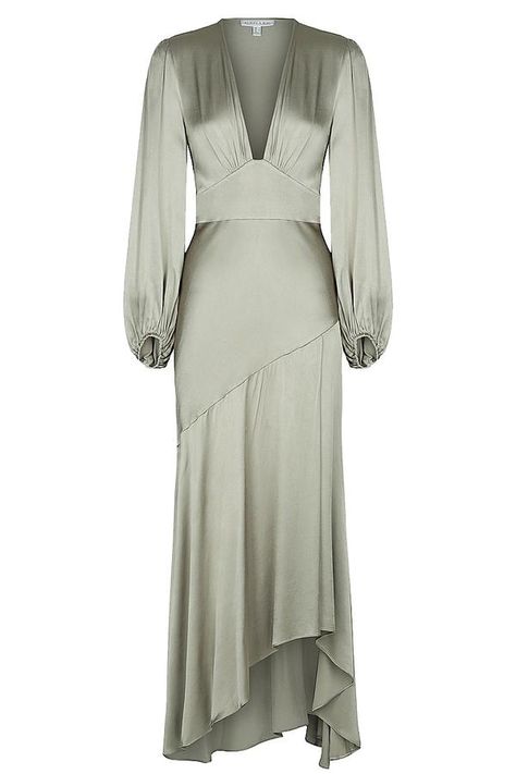 Sage Dresses, Plunge Midi Dress, Dress Sage, Sage Dress, Shona Joy, Vestidos Vintage, A Dress, Satin Dresses, Elegant Dresses