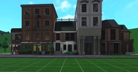 Town In Bloxburg Layout, Bloxburg Realistic City Ideas, Bloxburg Town Colour Scheme, City Building Bloxburg, Bloxburg Town Aesthetic, Bloxburg Street Layout, New York Bloxburg City, Bloxburg Appartement Building, Bloxburg Gym Exterior