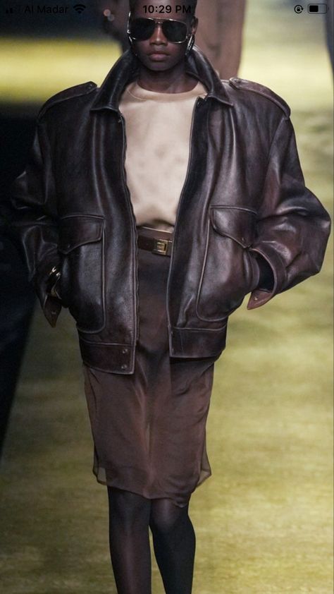 Ysl Leather Jacket, Ysl Runway, Fall Winter 2023 2024, 2024 Aesthetic, Spring Clothes, Power Dressing, Winter 2023, Fall 2023, Fashion Stylist