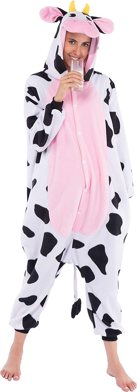 Amazon.com: Spooktacular Creations Unisex Adult Pajama Plush Onesie One Piece Cow Animal Costume (Medium) : Clothing, Shoes & Jewelry Pyjamas Onesie, Adult Onesie Pajamas, Pajama Costume, Cow Costume, Onesie Costumes, Animal Onesie, One Piece Cartoon, One Piece Cosplay, Couples Outfit