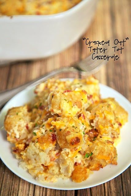 "Cracked Out" Tater Tot Casserole - Plain Chicken Cracked Out Tater Tot Casserole, Ranch Potato Casserole, Fall Casserole Recipes, Frozen Tater Tots, Low Fat Soups, Fall Casseroles, Tater Tot Casserole Recipe, Cracked Out, Thanksgiving Casserole