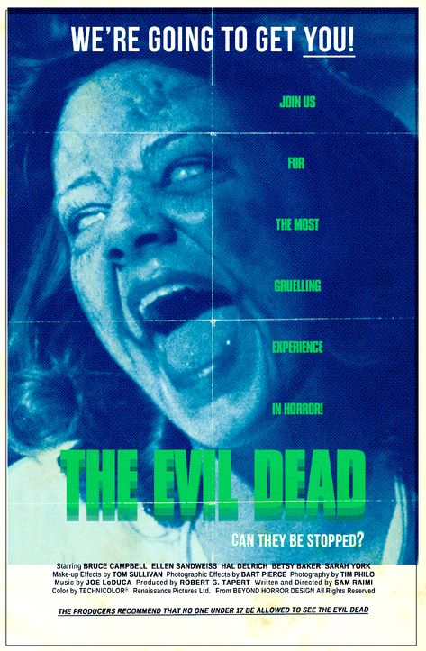 The Evil Dead (1981) Evil Dead 1981, The Evil Dead, Tv Poster, Film Posters Art, Fan Poster, 80s Horror, Best Horror Movies, Bruce Campbell, Horror Posters