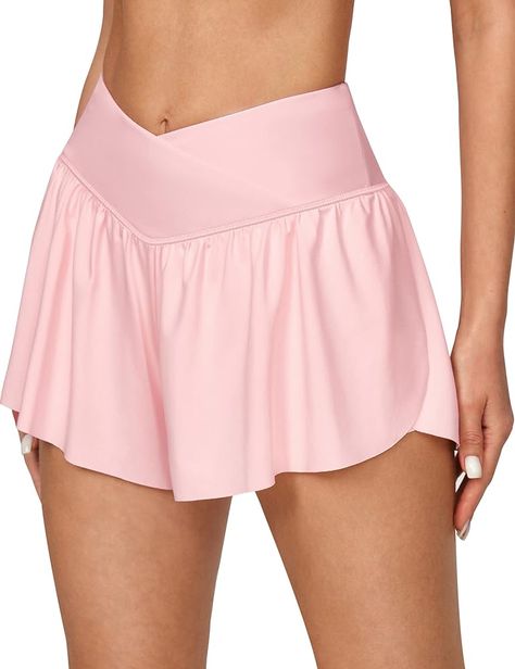 IUGA 2 in 1 Flowy Shorts Butterfly Shorts Crossover Running Shorts for Women High Waisted Athletic Skort Preppy Clothes Aqua Blue at Amazon Women’s Clothing store Flowy Running Shorts, Running Shorts For Women, Butterfly Shorts, Tiktok Made Me Buy It, Preppy Shorts, Amazon Wish List, Conservative Fashion, Womens Cycling Clothes, Best Amazon Finds