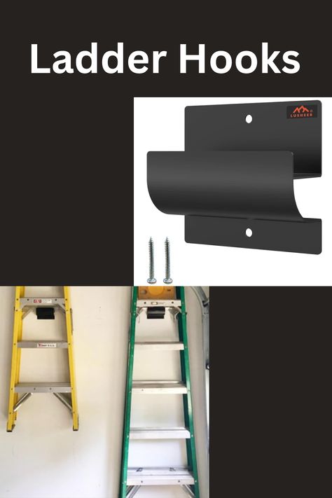 Ladder Hooks for Garage Wall,Ladder Hanger Garage Organization- Wall Mount Wheelbarrow Hanger, Patio Furniture, Chair & Ladder - Garage Wall Storage (1 PACK)
(Affiliate link) Ladder Storage Ideas, Ladder Hanger, Organization Wall, Ladder Hooks, Wall Ladder, Garage Wall Storage, Garage Organization Tips, Ladder Storage, Garage Walls