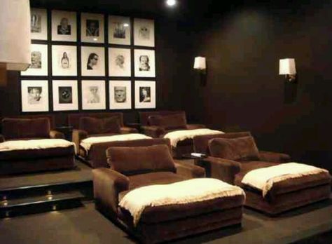 Movie Room - love the wall color Sala Cinema, Sound Panels, Movie Room Decor, Media Room Design, Home Cinema Room, Sala Grande, At Home Movie Theater, Home Theater Rooms, Home Theater Design