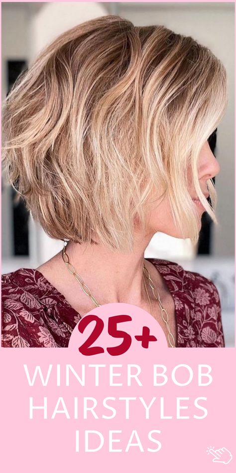 Discover chic bob hairstyles that are perfect for embracing the winter season. Whether you opt for an icy blonde look or a cozy brunette hue, there's a style to suit every taste. Elevate your winter look with these trendy and stylish bob cuts that are sure to turn heads wherever you go. Say goodbye to chilly days with confidence and flair, thanks to these fabulous hairstyle ideas! Short Modern Bob Hairstyles, "bixie" Haircut Medium, Rounded Bob Haircut For Fine Hair, Stylish Bob Hairstyles, Hair Styles For Short Hair Bob, Updated Bob Hairstyles For Women, Short Bob Haircuts Side Part, Trending Bobs 2024, Bob With Glasses Hairstyles