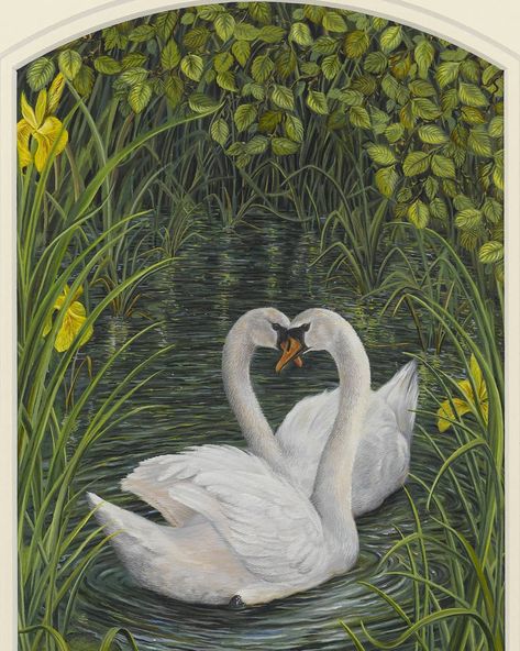 Gennady Spirin, Swan Painting, Swans Art, Fairytale Illustration, Ugly Duckling, Fairytale Art, Vintage Landscape, Art And Illustration, Folk Tales