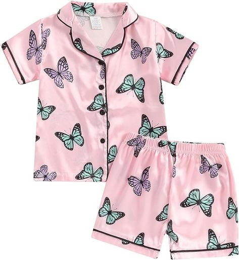 Amazon.com: Toddler Girl Summer Pajamas 12 months 2t 3t 4t 5t 6t 7t Short Sleeve T-Shirt Top Strawberry Shorts Baby Sleepwear Set (Pink Strawberry, 3-4 Years): Clothing, Shoes & Jewelry Pink Pjs, Satin Pjs, Summer Pajama Set, Things Take Time, Good Things Take Time, Pajama Set, Pajamas, Button Up, Satin