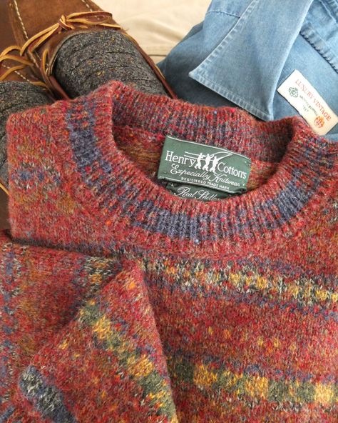 Shetland Sweater, Donegal Tweed, Style Royal, Shetland Wool, Wool Jumper, Mens Outfit Inspiration, Sweater Style, Mode Inspo, No Name