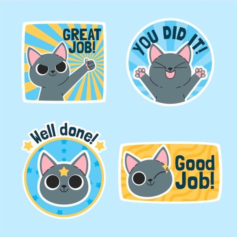 Great Job Stickers, Stickers Quotes, Classroom Boards, Free Printable Crafts, Cartoon Clip, Stickers Design, Powerpoint Design Templates, Inspirational Stickers, Reward Stickers