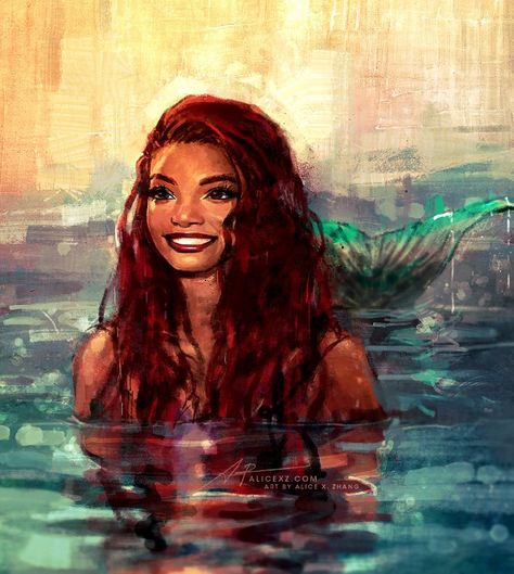 Halle Bailey Little Mermaid, Disney Designer Collection, Halle Bailey, Black Mermaid, Princess Art, Dope Art, Afro Art, Mermaid Art, Magic Art