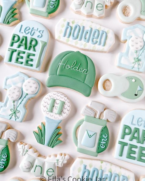 Kim - Ella’s Cookie Jar (@ellascookiejar) • Instagram photos and videos Fun Puns, Golf Cookies, Golf First Birthday, Golf Theme Party, First Birthday Cookies, Golf Birthday Party, Boys First Birthday Party Ideas, 1st Birthday Party Themes, Golf Birthday