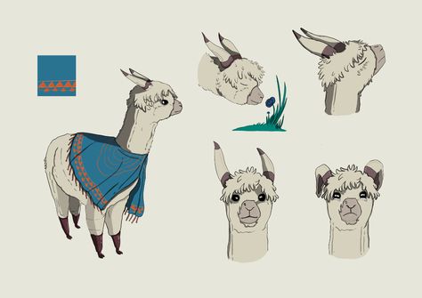 Lama Character Design, Alpaca Character Design, Alpaca Drawing, Action Pose, Art Study, Model Sheet, Animals Art, Action Poses, Art Studies