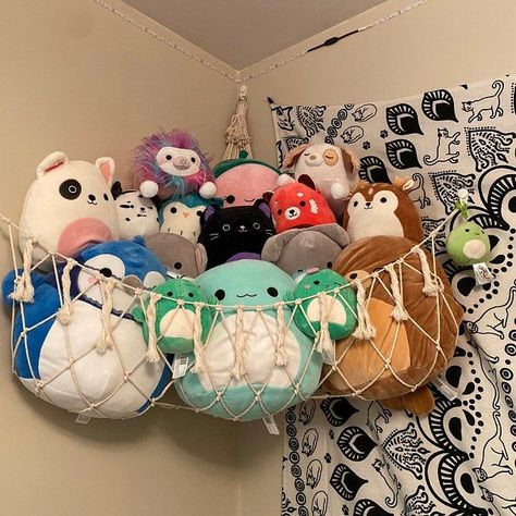 Stuff Animal Hammock, Squishmallow Storage, Toy Storage Wall, Animal Hammock, Stuffed Animal Hammock, Macrame Hanging Shelf, Toy Hammock, Girl Cave, Storage Kids Room