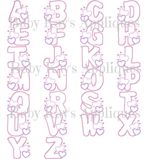 Heart Calligraphy, Lettering Styles Alphabet, Bean Stitch, Alfabet Letters, Alphabet A, Hand Lettering Art, Hand Lettering Fonts, Hand Lettering Alphabet, Lettering Alphabet Fonts