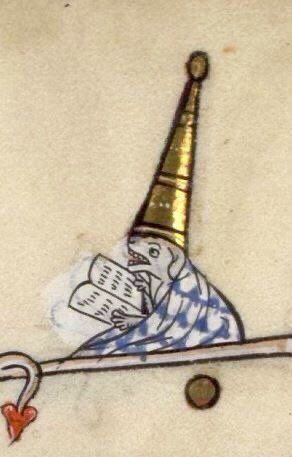 Medieval Marginalia, Funny Medieval, Medieval Drawings, Medieval Manuscripts, Medieval Artwork, Medieval Books, Medieval Paintings, Book Of Hours, Funny Hats