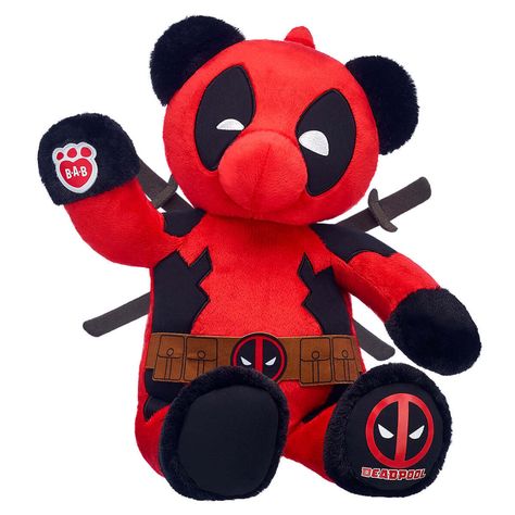 Online Exclusive Build-A-Bear as Deadpool Party Stores, Cute Stuffed Animals, Build A Bear, Cute Plush, Cool Costumes, 귀여운 동물, Stuffed Animal, Deadpool, Spiderman