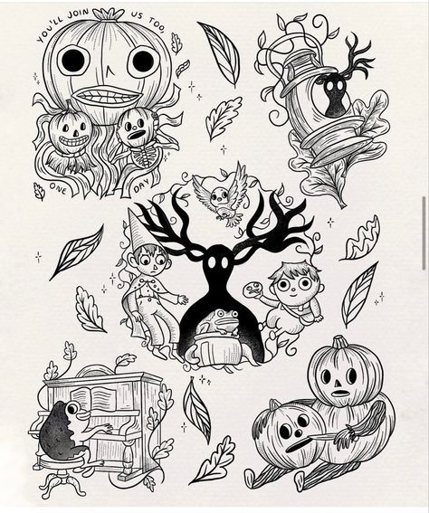 Halloween Tattoos Sleeve, Trippy Tattoo, Tattoo Over Scar, Autumn Tattoo, Garden Tattoos, Tattoo Fails, Spooky Tattoos, Tatuaje A Color, Halloween Express