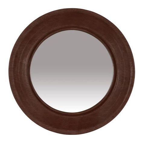 Faux Leather Walls, Mantle Mirror, Buy Mirror, Leather Wall, Frameless Mirror, Custom Mirrors, Leather Frames, Modern Mirror, Brown Colour