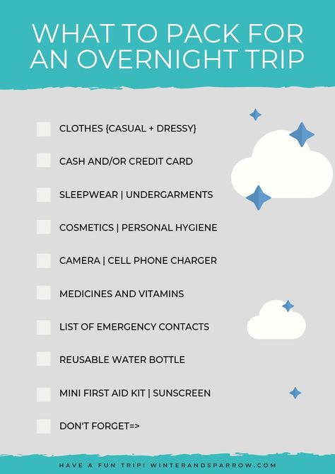 What To Pack For An Overnight Trip #TryTENAintimates #ad | winterandsparrow.com Download our free travel checklist and find out the one thing you should always take with you! #travelmusthaves #whattopackforatrip #travelessentials #packforanovernighttrip Things To Pack For An Overnight Trip, What To Take With You On A Trip, What To Pack For Overnight Trip, What To Pack For An Overnight Hotel Stay, Overnight Stay Packing List, Overnight Packing List Woman, What To Take On A Trip, Overnight Trip Packing List, Overnight Packing List