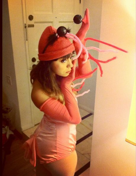 costume Shrimp Halloween Costume, Shrimp Costume Diy, Fish Halloween Costume Women, Sea Halloween Costume, Spam Costume, Lobster Outfit, Shrimp Costume, Crab Costume, Lobster Costume