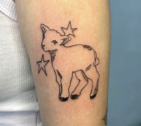 Lamb Tattoo, Sheep Tattoo, Rocket Tattoo, Funky Tattoos, Bunny Tattoos, Bull Tattoos, Delicate Tattoo, Cute Tiny Tattoos, Stomach Tattoos