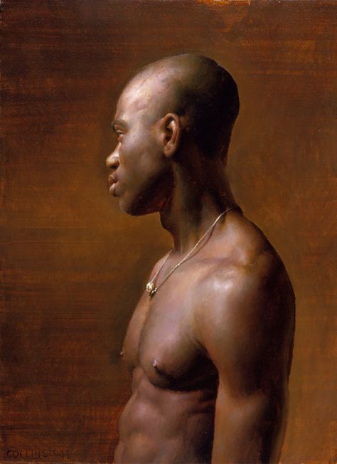 Black Man Portrait Painting, Black Man Painting, Man Profile, Jacob Collins, Profile Portrait, Classical Realism, Male Profile, People Person, Art African