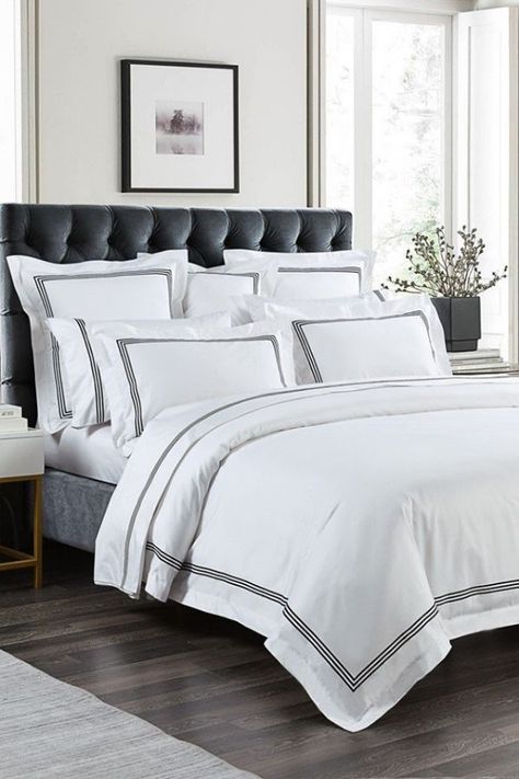 Whether you are after jersey, 1000 thread count sheets, bamboo, linen sheets or simply just fitted sheets or pillowcases, Manchester Collection have something for all tastes. #bedsheets #kingsizesheets Black King Bed, Black Queen Bed, White Quilt Cover, Queen Bed Quilts, Bedroom Colour, King Bed Sheets, European Pillows, Navy Quilt, Bed Quilt Cover