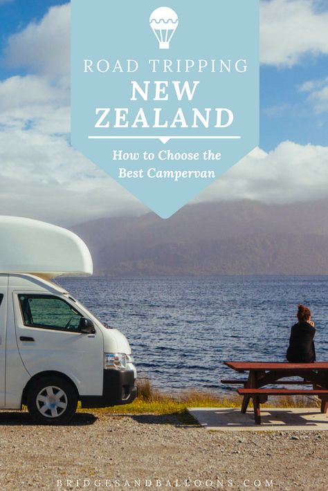 Travel to New Zealand and experience the country in a campervan. Use these tips for traveling to both the North and South Island, choosing the right campervan for your trip, and living on the road. Take advantage of transfer offers and travel from Auckland to Christchurch on a budget. | Bridges and Balloons #NewZealand Adventure Australia, Road Trip New Zealand, New Zealand Campervan, Van Travel, Best Campervan, New Zealand Itinerary, New Zealand Travel Guide, Living On The Road, Oceania Travel